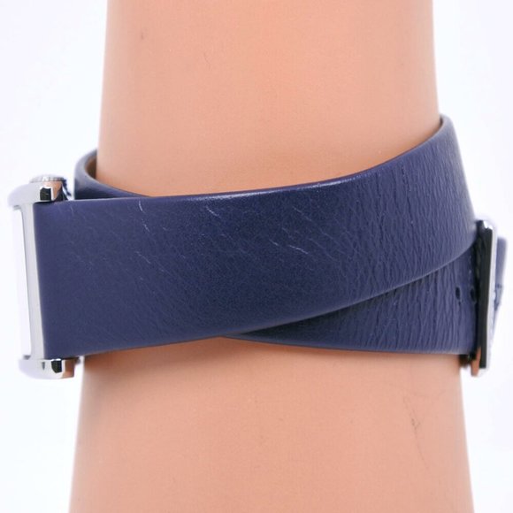 TIFFANY&Co. East West Mini Watches Navy Stainless Steel/leather - Picture 2 of 11